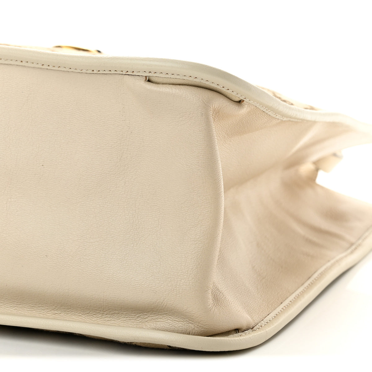 Monogram Calfskin Large Horsebit 1955 Tote Bag Beige Mystic White