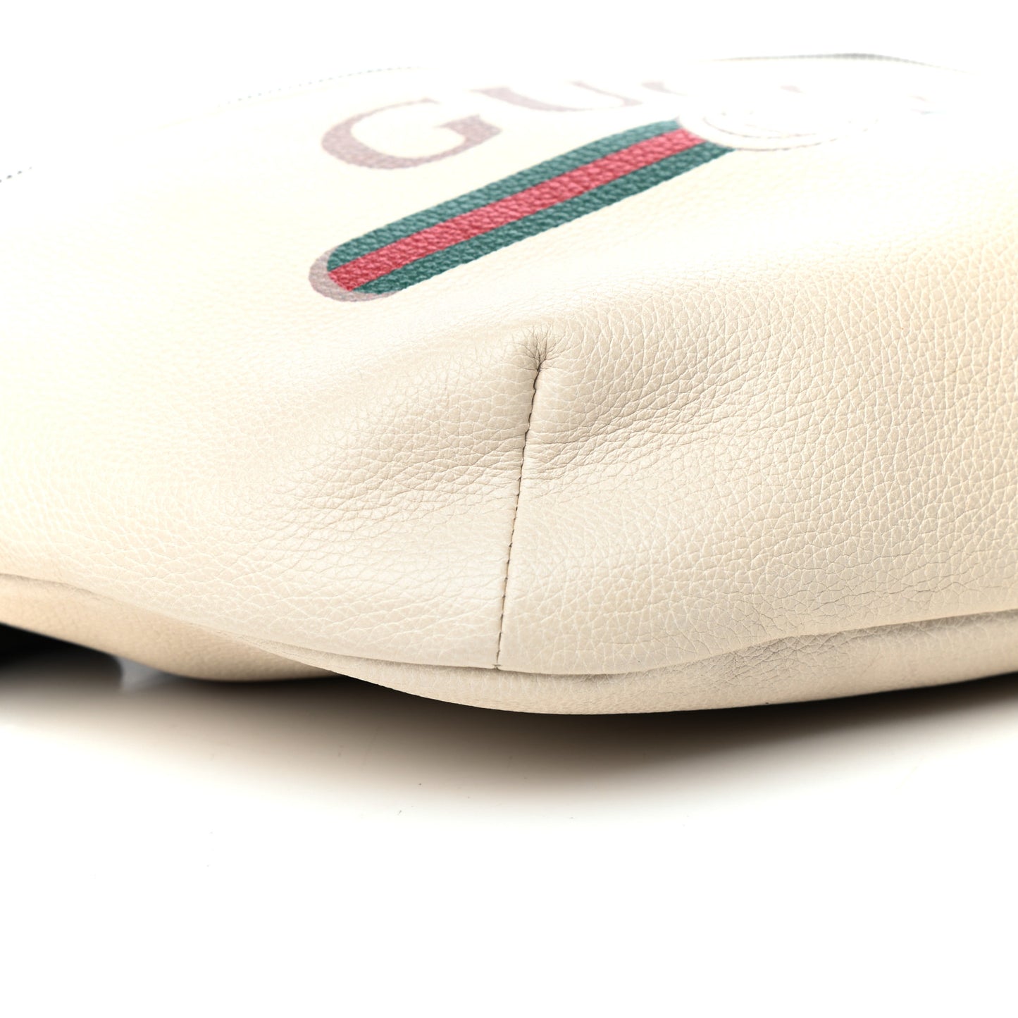 Grained Calfskin Logo Belt Bag White