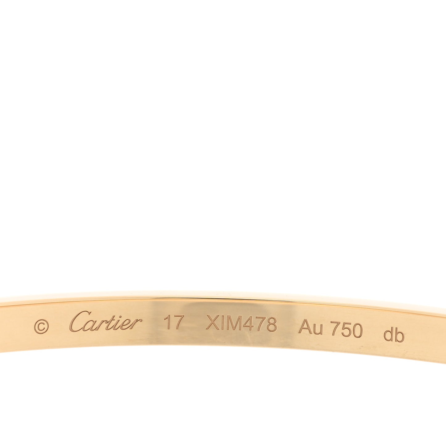 18K Yellow Gold Small LOVE Bracelet 17