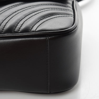 Gucci Calfskin Matelasse Small GG Marmont Shoulder Bag Black 9 of 9
