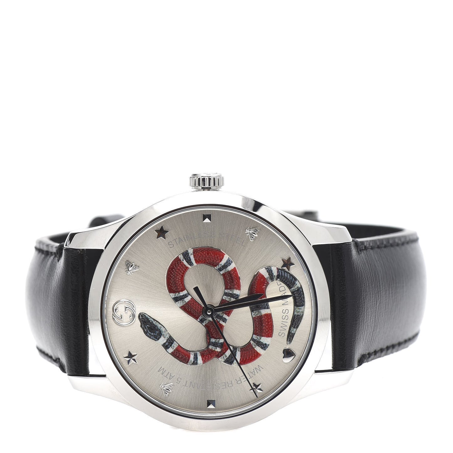 Stainless Steel Calfskin 38mm G-Timeless Snake Quartz Watch