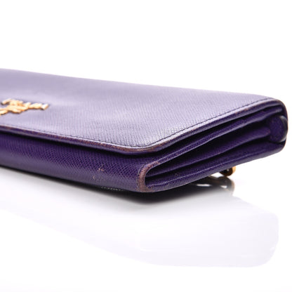 Prada Saffiano Metal Continental Flap Wallet Viola 10 of 11