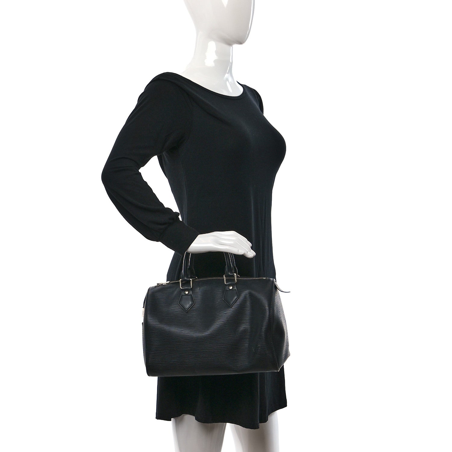 Louis Vuitton Epi Speedy 25 Black 2 of 16