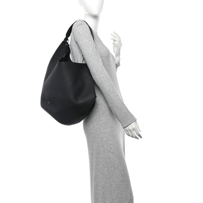 Khaite Pebbled Sport Calfskin Medium Lotus Tote Black 2 of 11