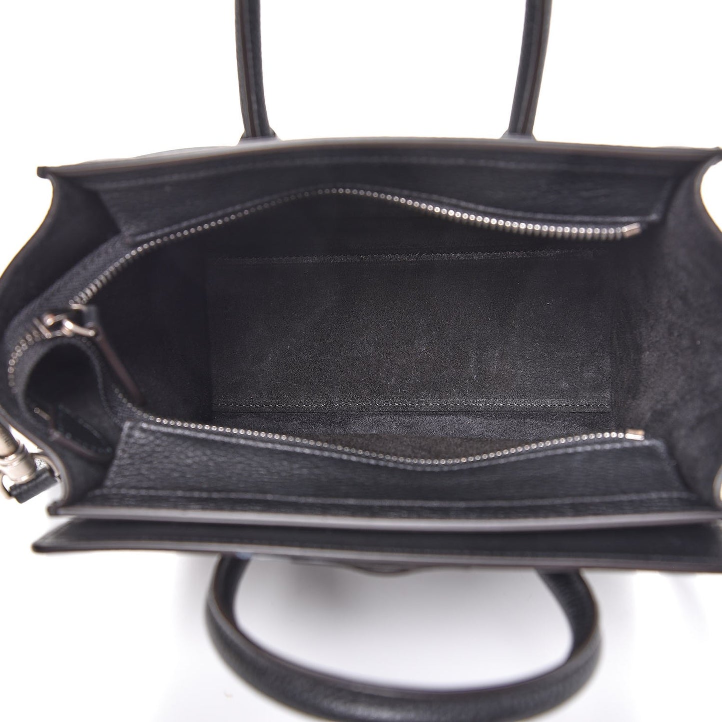 Drummed Calfskin Nano Luggage Black