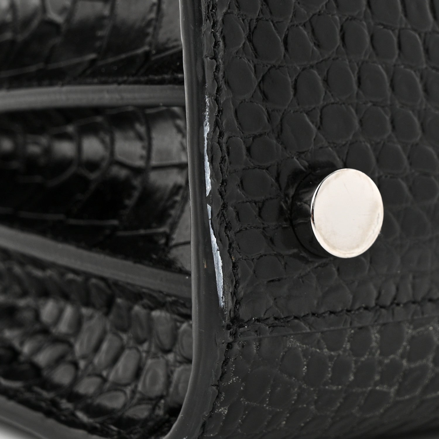 Saint Laurent Calfskin Crocodile Embossed Nano Sac De Jour Black 15 of 15