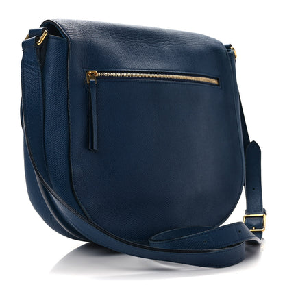 Celine Grained Calfskin Medium Trotteur Navy 3 of 13