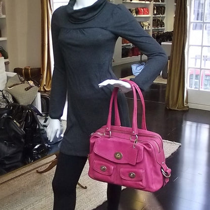 FASHIONPHILE COACHLeatherPEYTONLargeFuchsia12791 2 of 8
