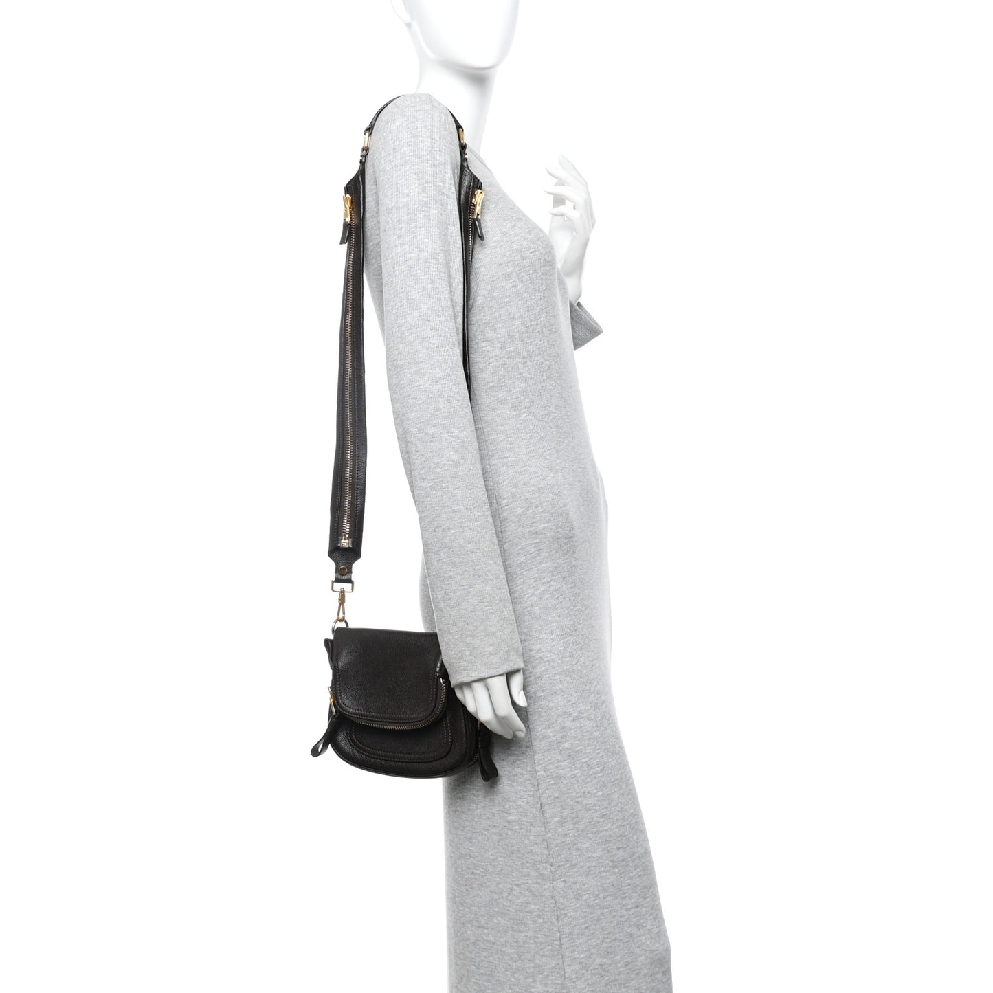Calfskin Mini Jennifer Crossbody Bag Brown