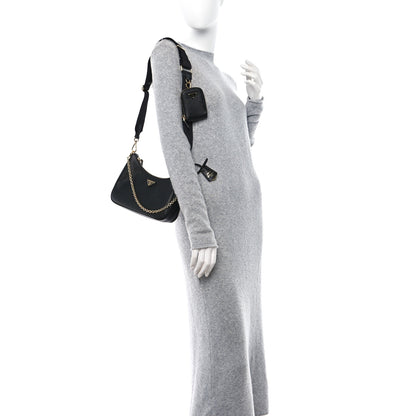 Prada Saffiano Lux Re-Edition 2005 Shoulder Bag Black 2 of 9