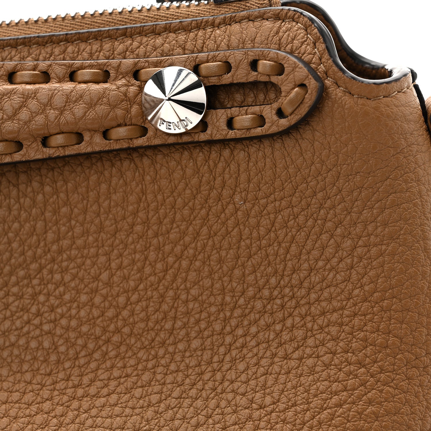 Fendi Cuoio Romano Selleria Sintetica Tape Stitch Mini By The Way Boston Bag Beige 12 of 12