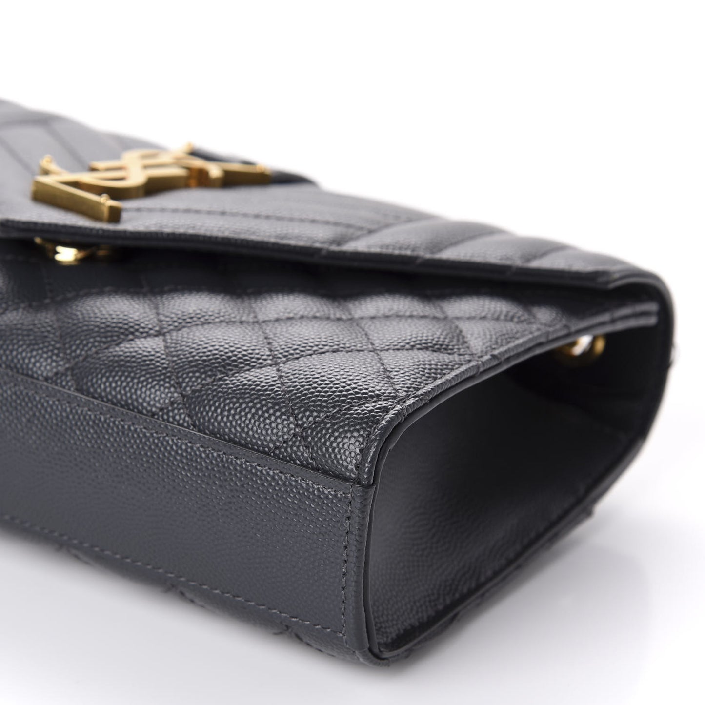 Grain De Poudre Textured Mixed Matelasse Triquilt Small Monogram Satchel Dark Smoke