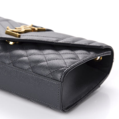 Saint Laurent Grain De Poudre Textured Mixed Matelasse Triquilt Small Monogram Satchel Dark Smoke 7 of 10