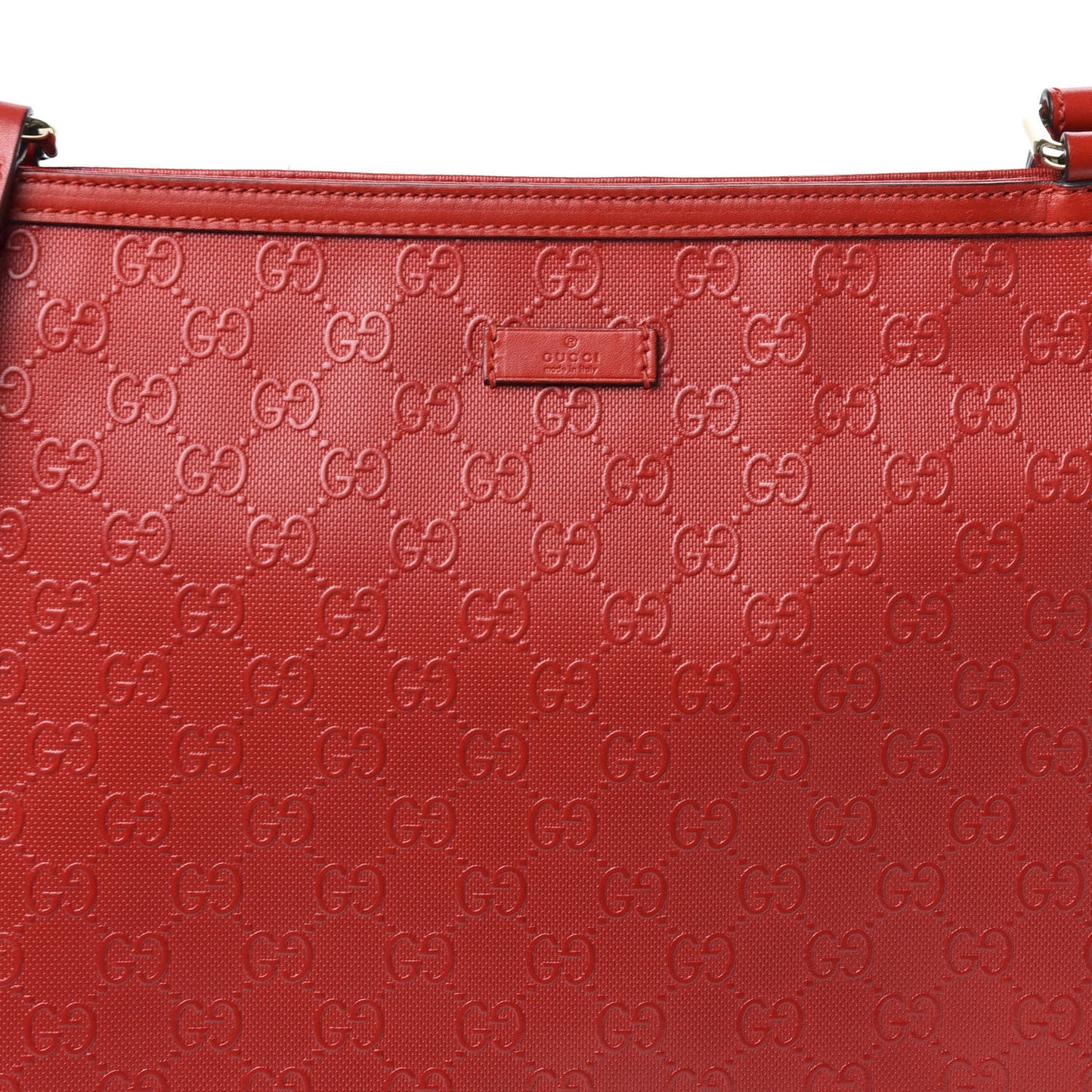 Coated Canvas Monogram Embossed Medium Flat Messenger Bag Red