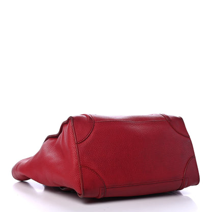 Celine Pebbled Calfskin Mini Luggage Red 3 of 4