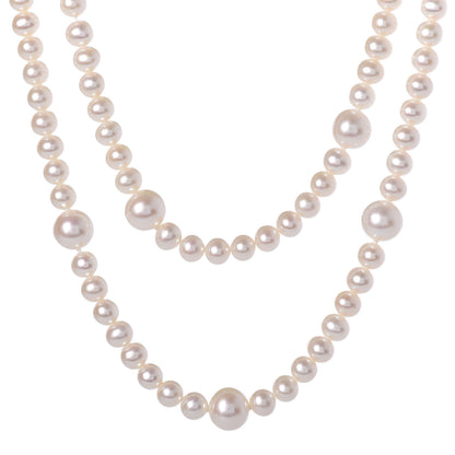 Tiffany Sterling Silver Pearl 5.5-9mm Ziegfeld Strand Necklace 1 of 6