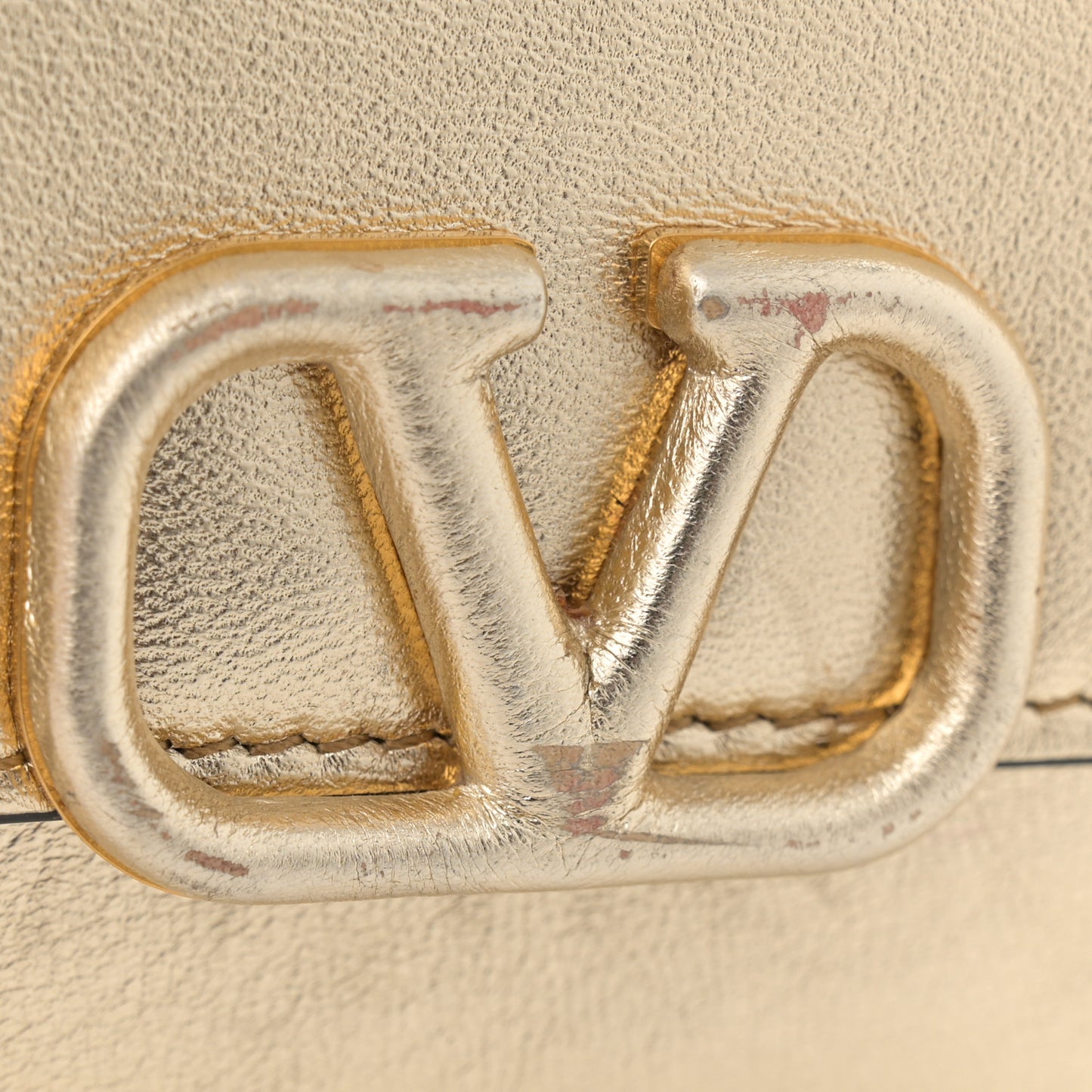 Metallic Calfskin Micro VSling Shoulder Bag Sahara