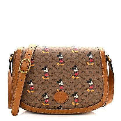 Gucci X DISNEY Mini Vintage GG Supreme Monogram Mickey Mouse Small Flap Messenger Bag Beige Vintage Sun Oil 1 of 11