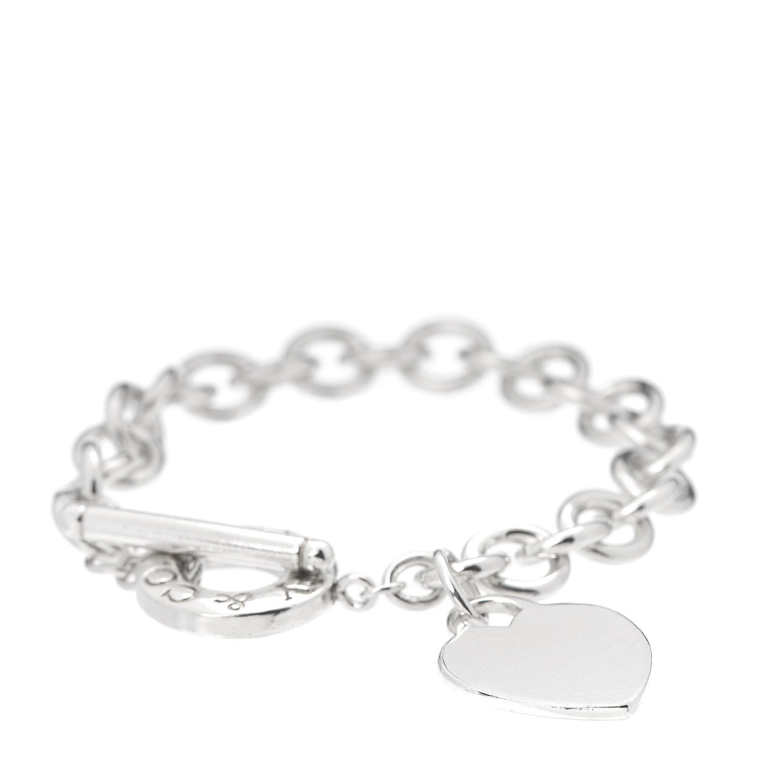 Tiffany Sterling Silver Heart Tag Toggle Bracelet 1 of 4