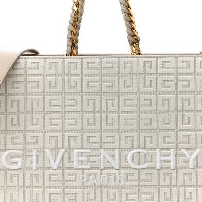 Givenchy Canvas Jacquard 4G Medium Chain Tote Stone Grey 8 of 11