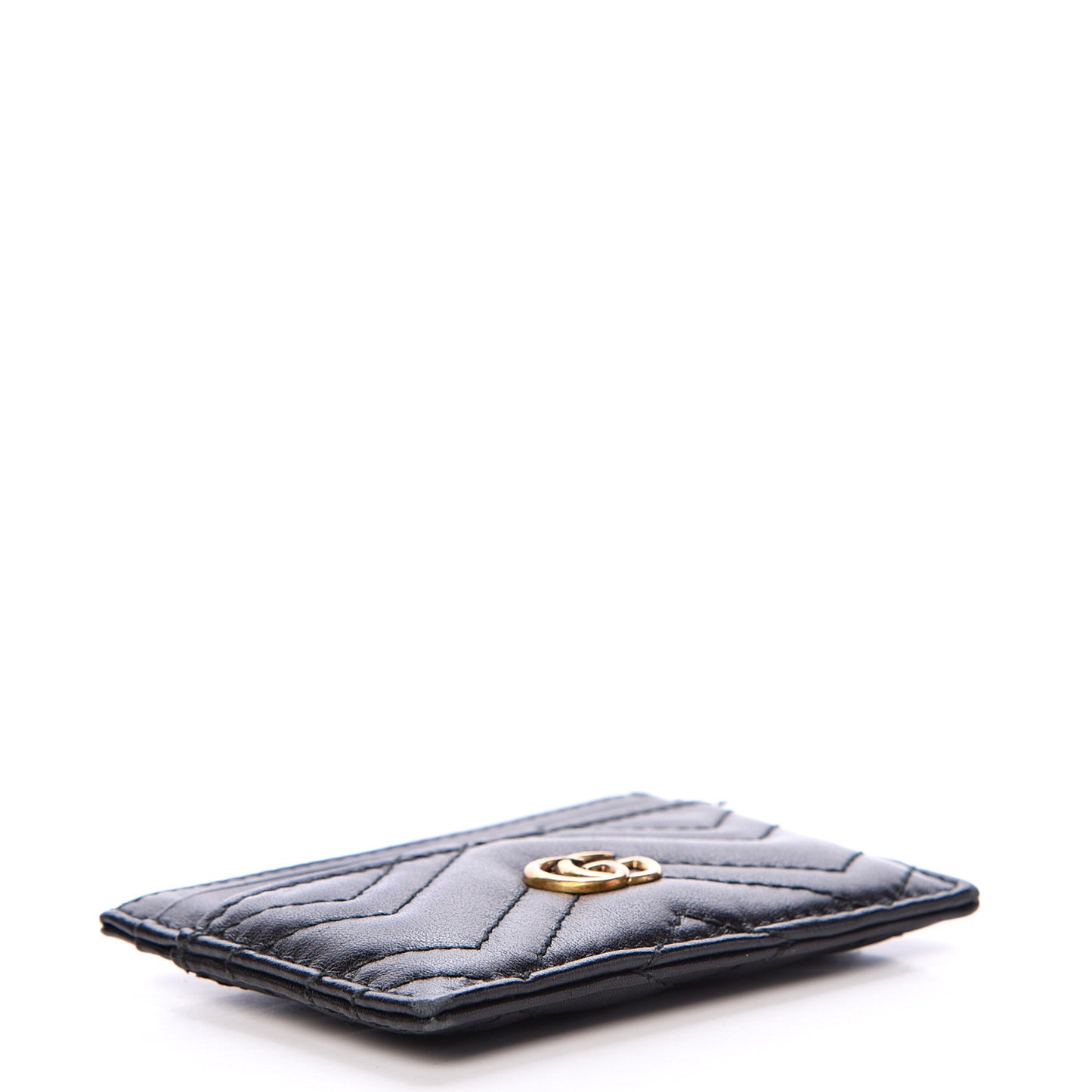 Calfskin Matelasse GG Marmont Card Holder Black