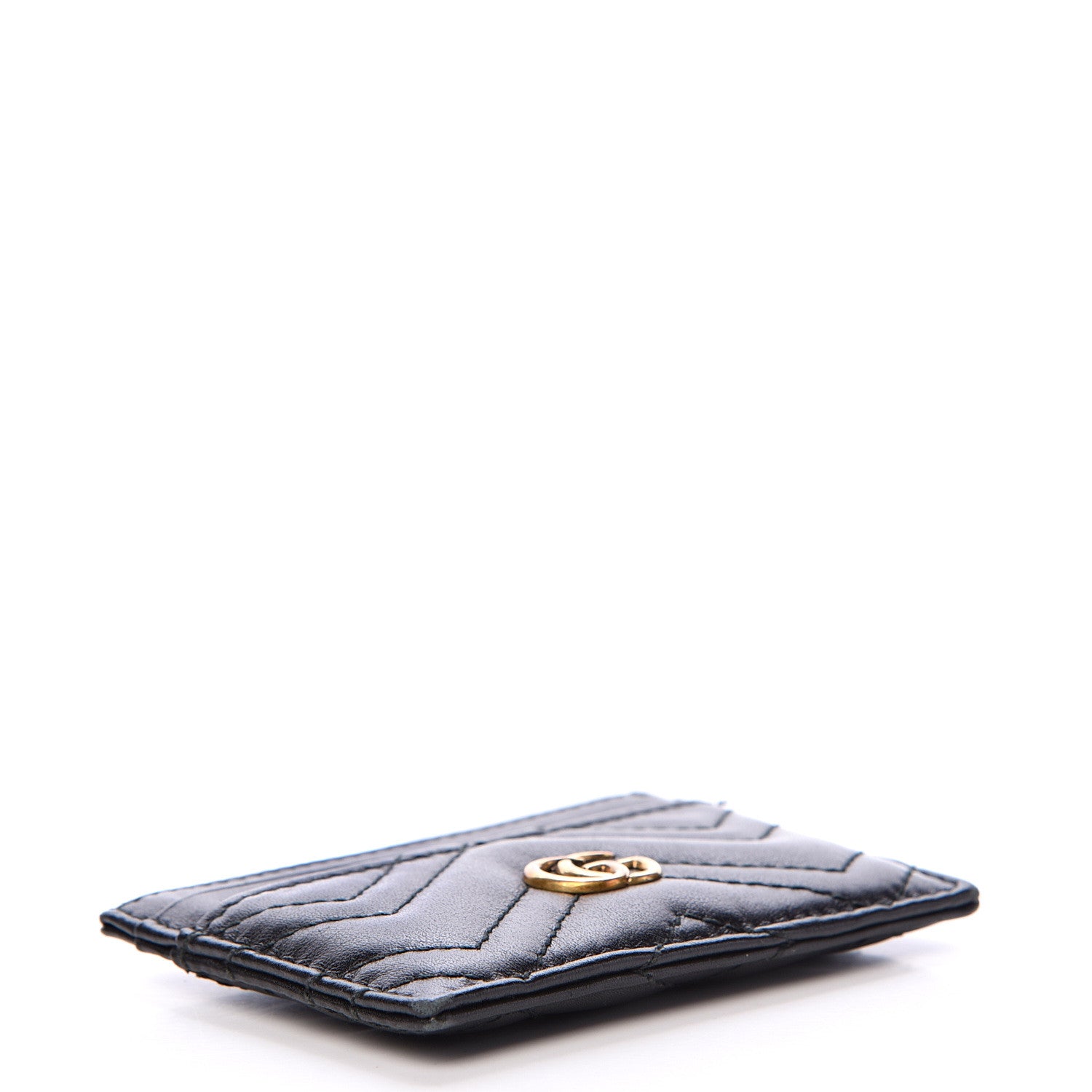 Gucci Calfskin Matelasse GG Marmont Card Holder Black 3 of 7