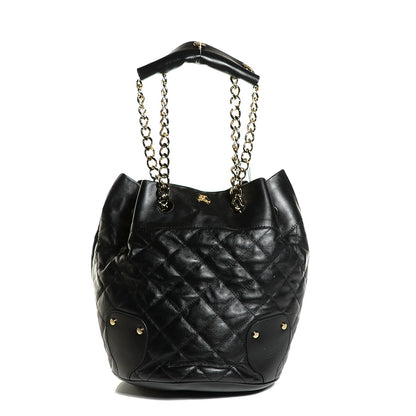 Burberry Calfskin Quilted Bucket Shoulder Bag Black 1 of 8