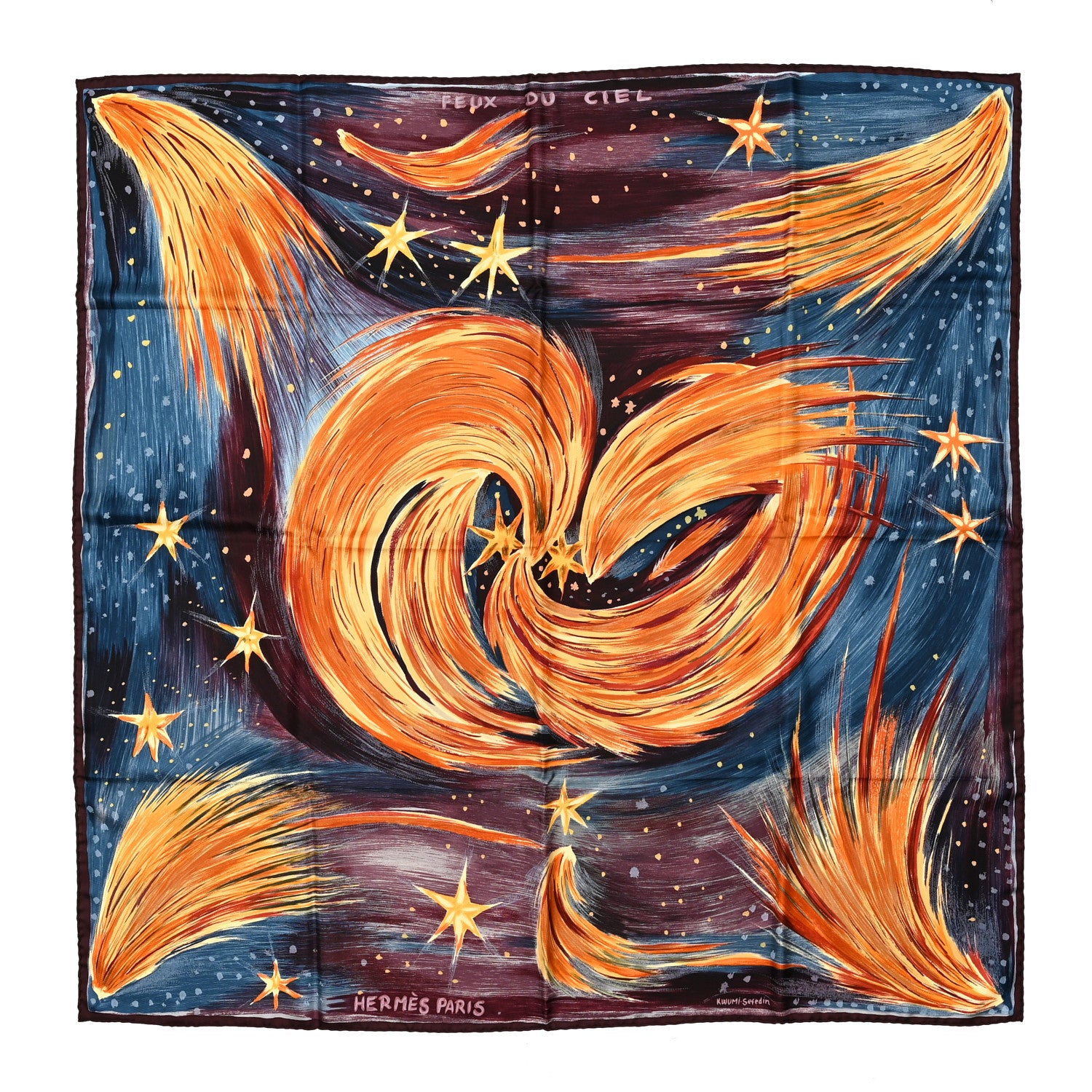 Hermes Silk Feux Du Ciel Scarf 90 1 of 5