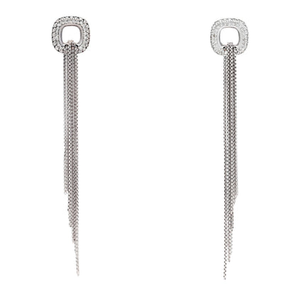 David Yurman Sterling Silver Diamond Tassel Drop Earrings 1 of 4