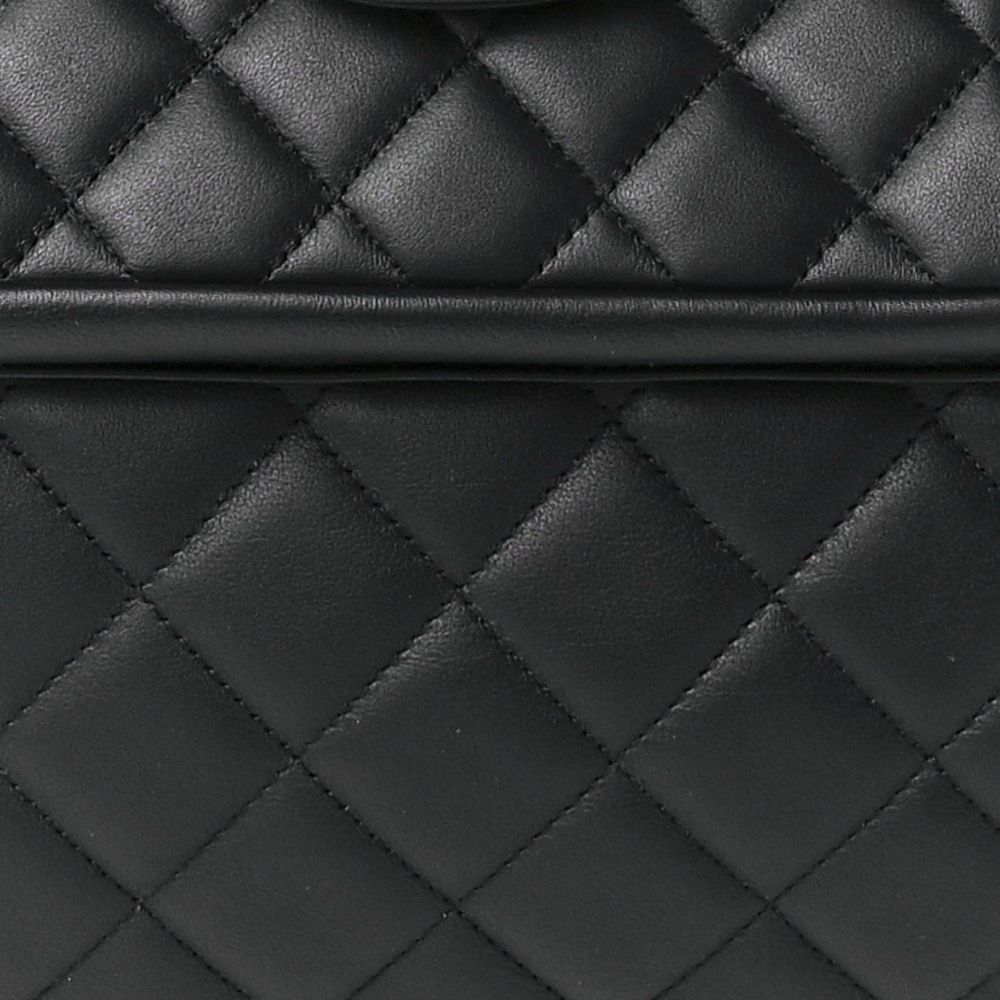 Calfskin Quilted Flap Tote Black