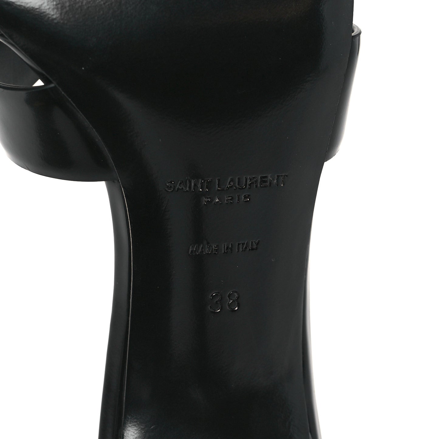 Calfskin Tribute 85 Slide Sandals 38 Black