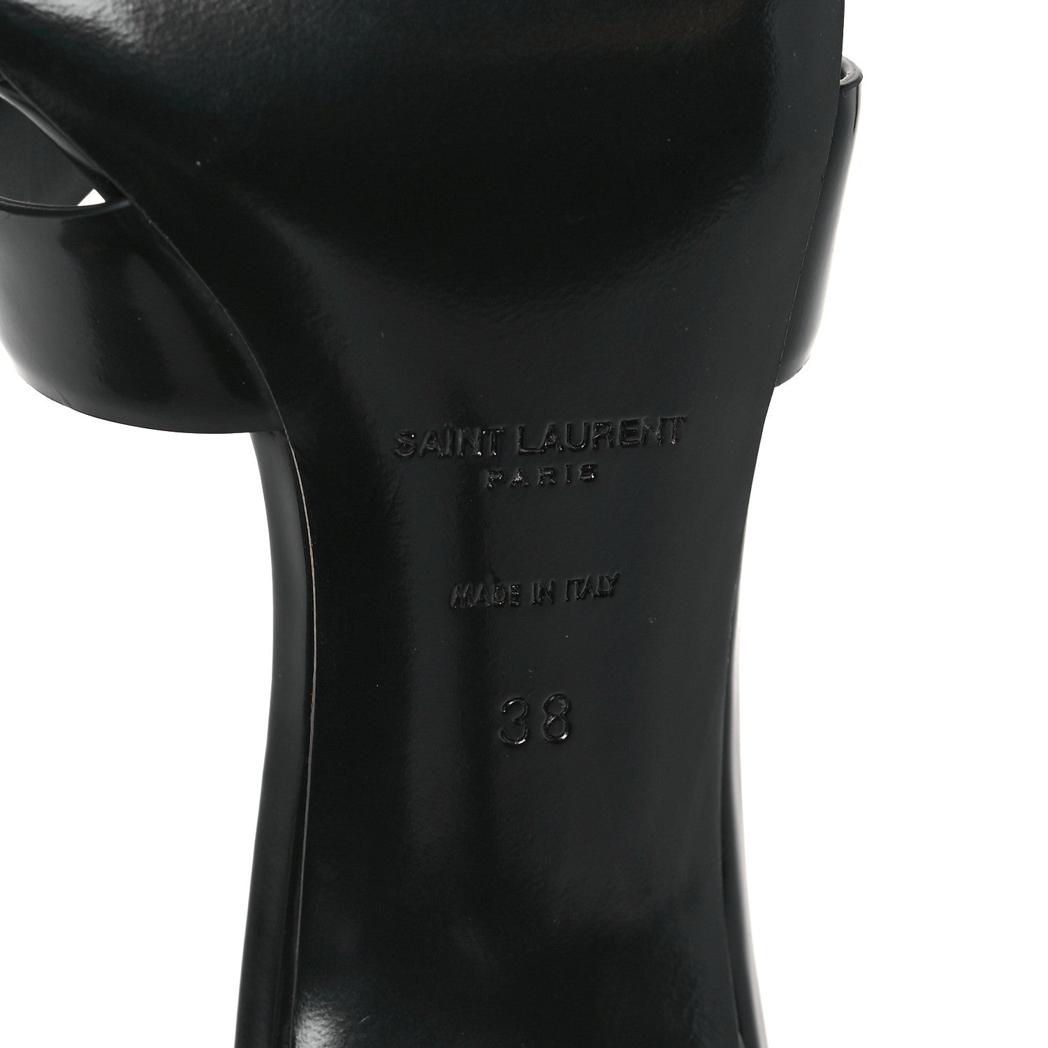 Saint Laurent Calfskin Tribute 85 Slide Sandals 38 Black 7 of 9