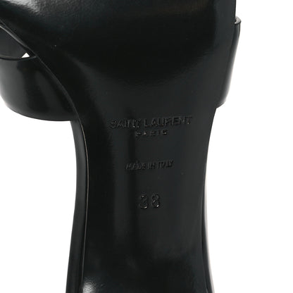 Saint Laurent Calfskin Tribute 85 Slide Sandals 38 Black 7 of 9