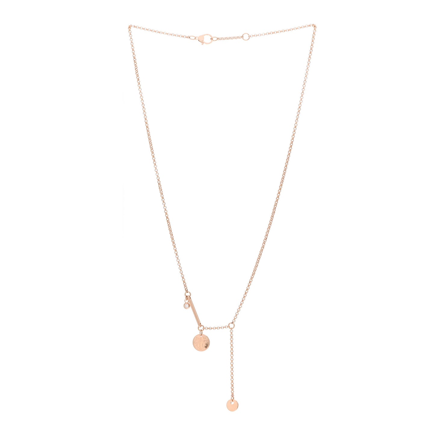 18K Rose Gold Diamond TPM Ex-Libris Pendant Necklace