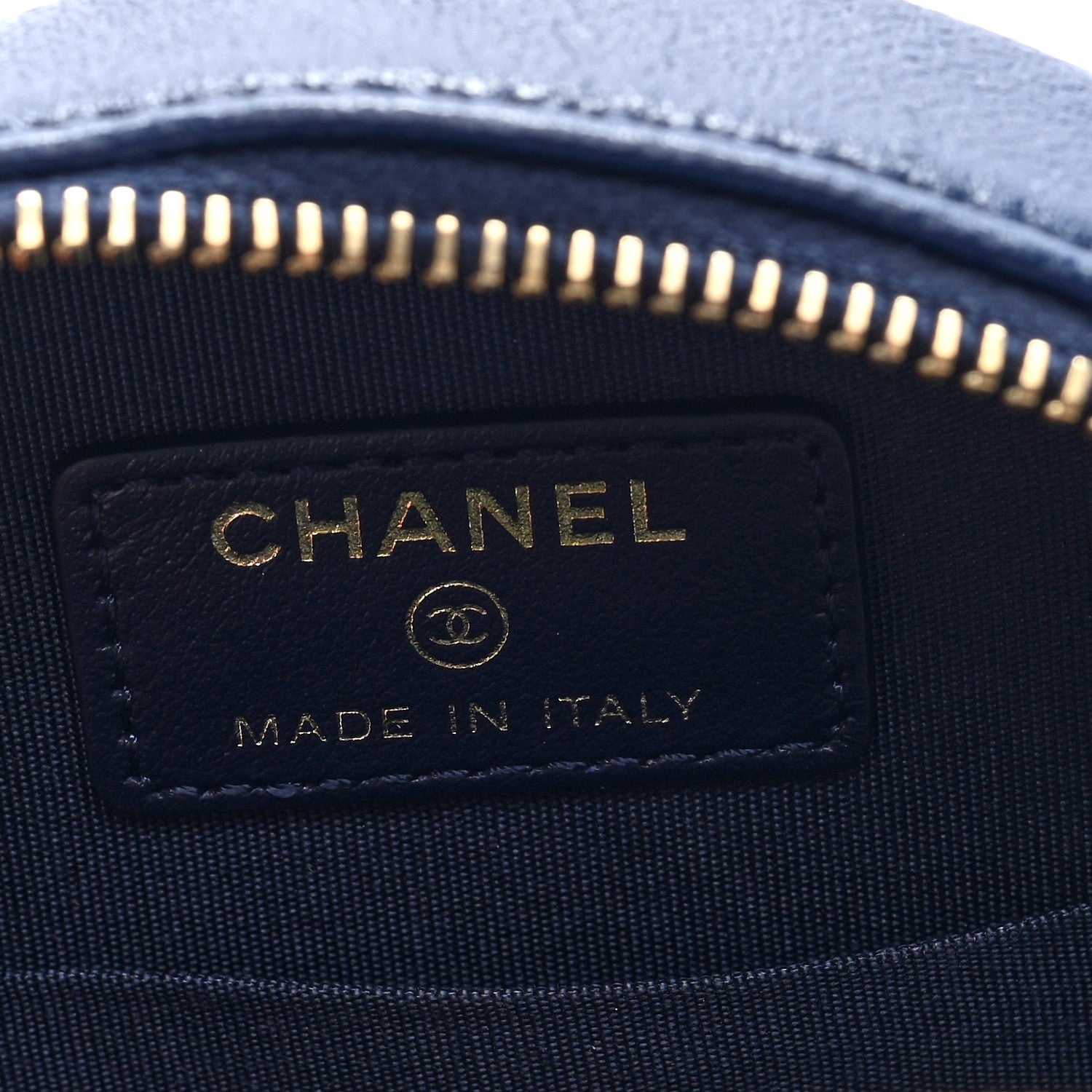 Chanel Lambskin Quilted Chanel 19 Round Clutch With Chain  Navy 6 of 10