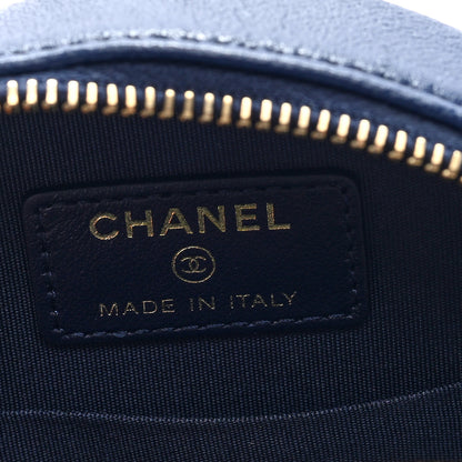 Chanel Lambskin Quilted Chanel 19 Round Clutch With Chain  Navy 6 of 10