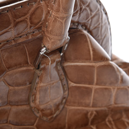 Fendi Crocodile Calfskin Romano Selleria Adele 1328 Bag Brown 11 of 16