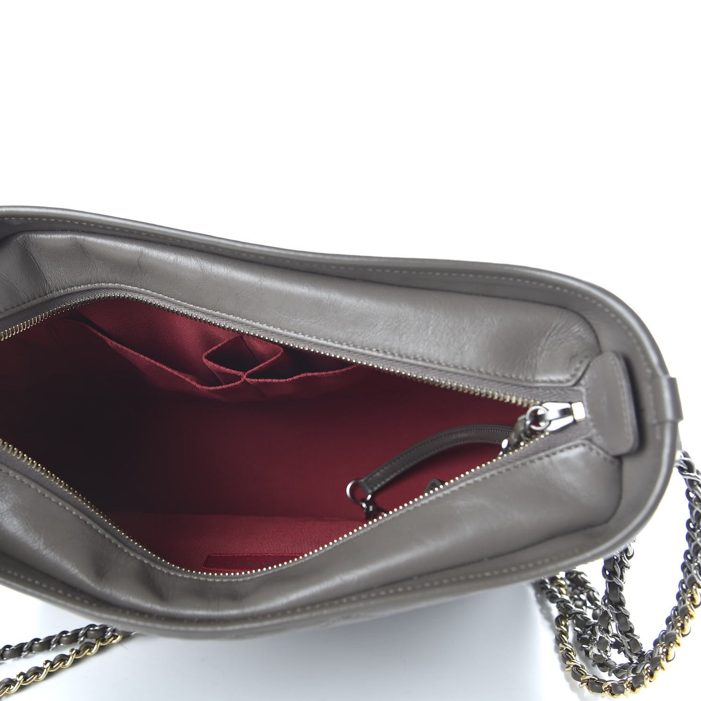 Aged Calfskin Quilted Medium Gabrielle Hobo Grey