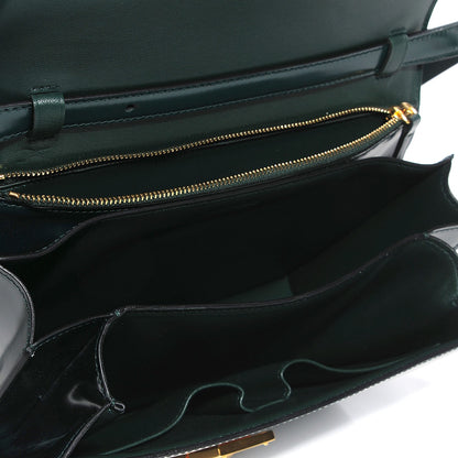 Celine Spazzolato Calfskin Classic Box Medium Flap Bag Dark Green 7 of 10