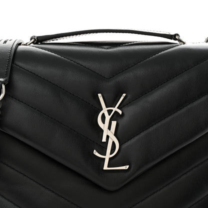 Saint Laurent Calfskin Y Quilted Monogram Small Loulou Chain Satchel Black 8 of 10
