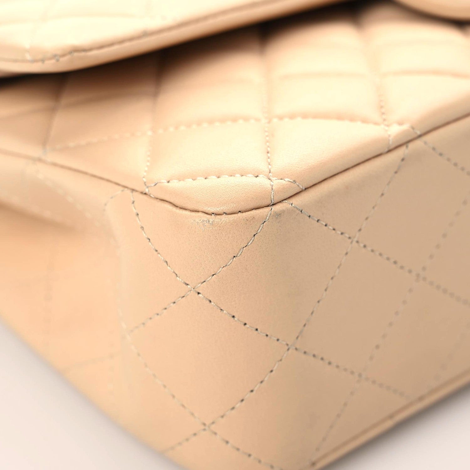 Chanel Lambskin Quilted Medium Double Flap Beige 4 of 14