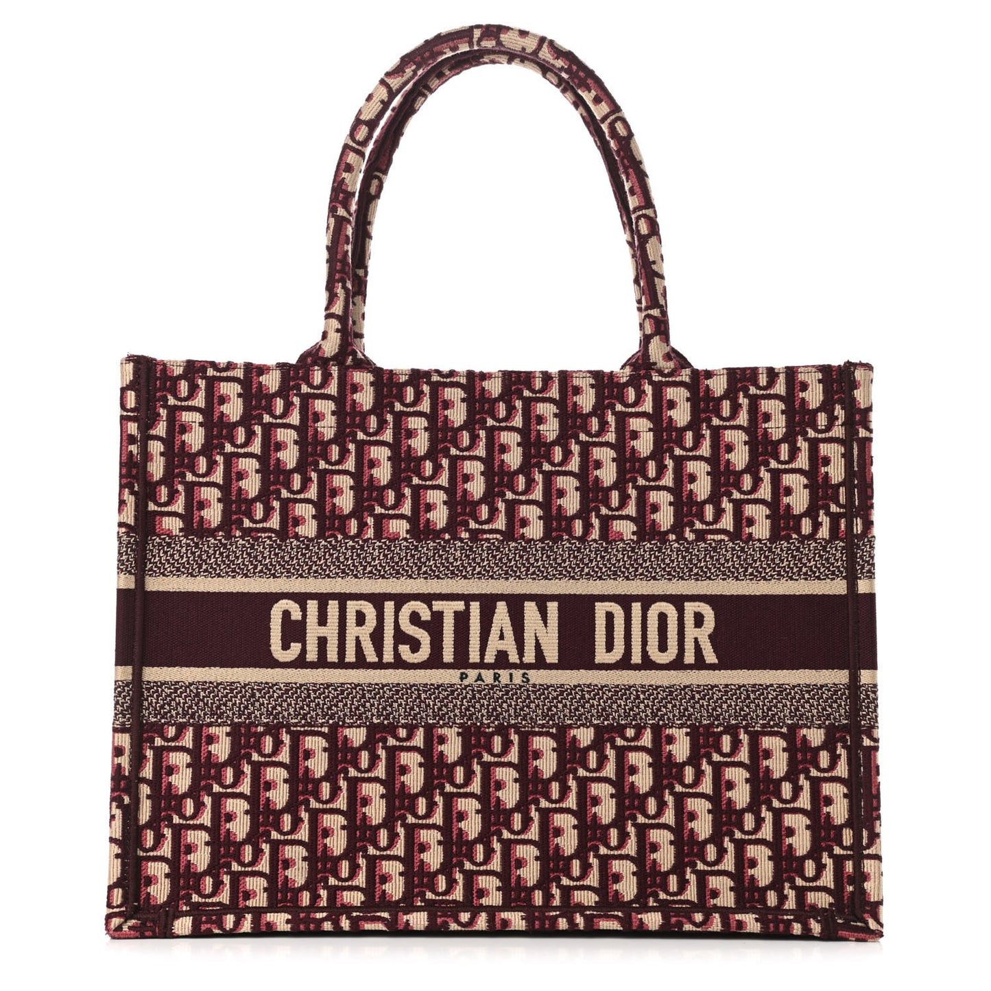 Oblique Medium Book Tote Burgundy Multicolor