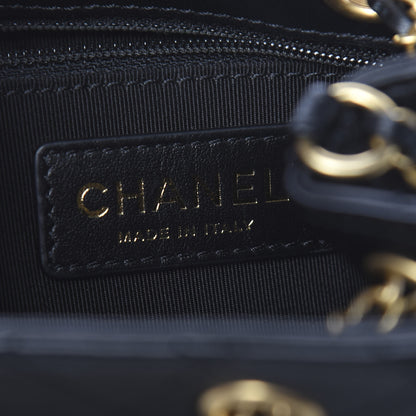 Chanel Calfskin Stitched Small Egyptian Amulet Drawstring Bag Black 6 of 9