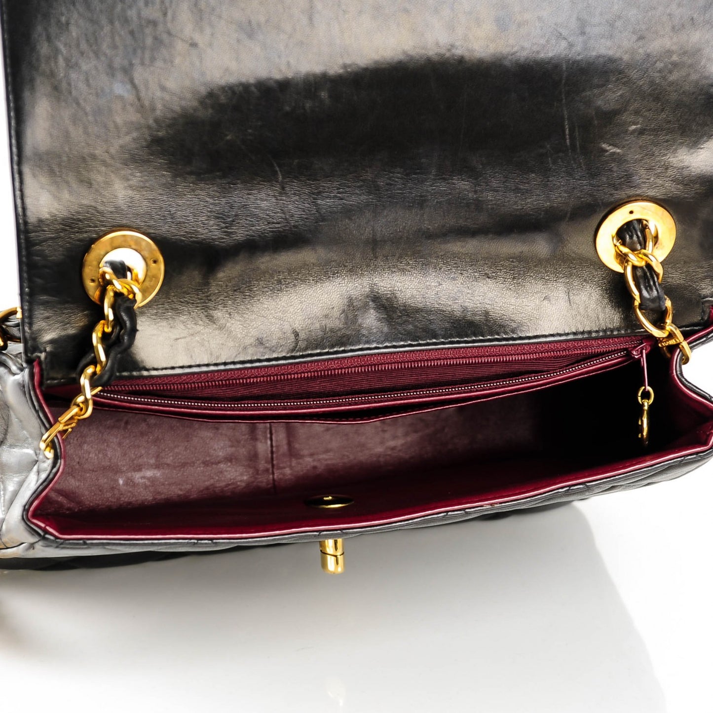 Lambskin Quilted Medium Single Flap Black