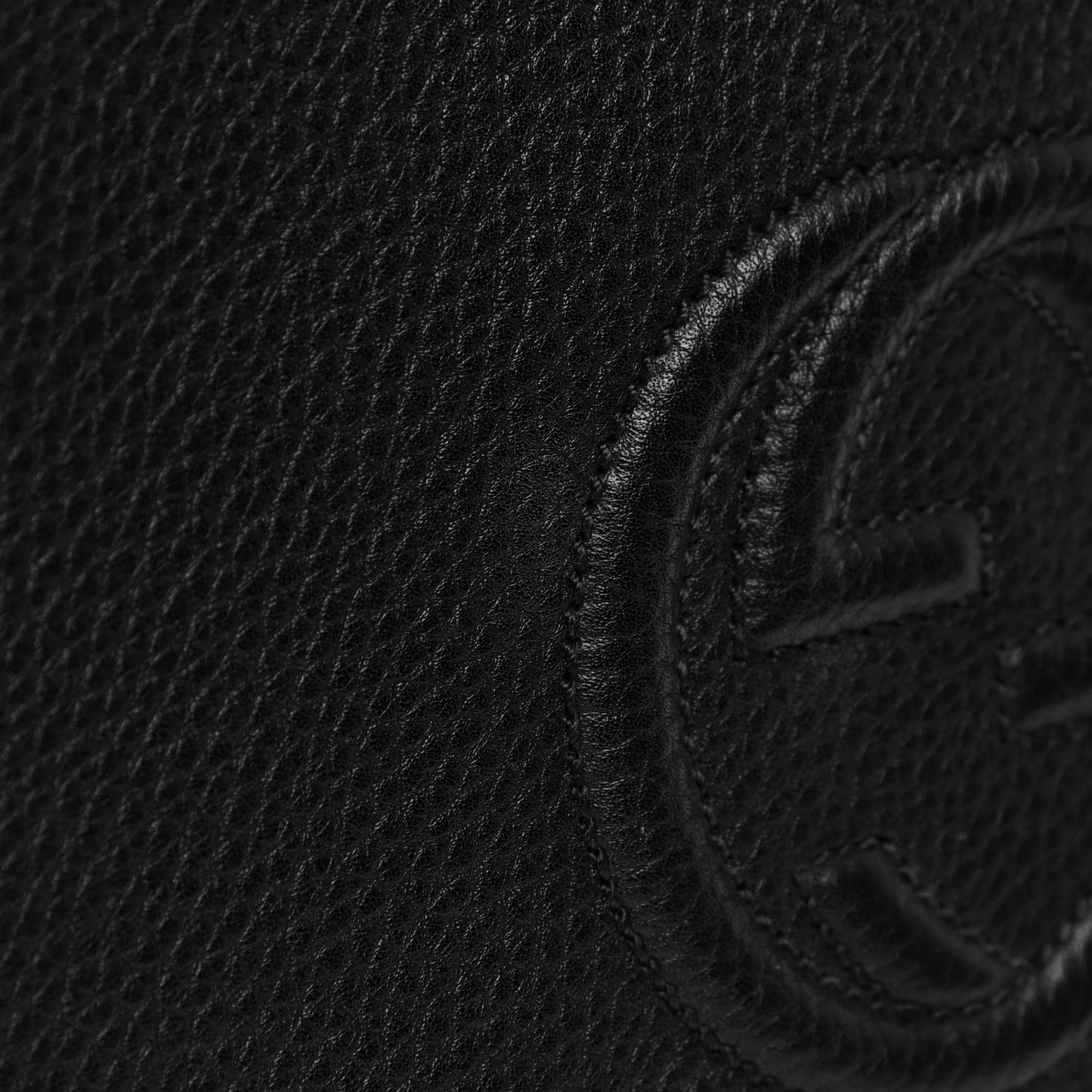 Pebbled Calfskin Medium Soho Flap Crossbody Black