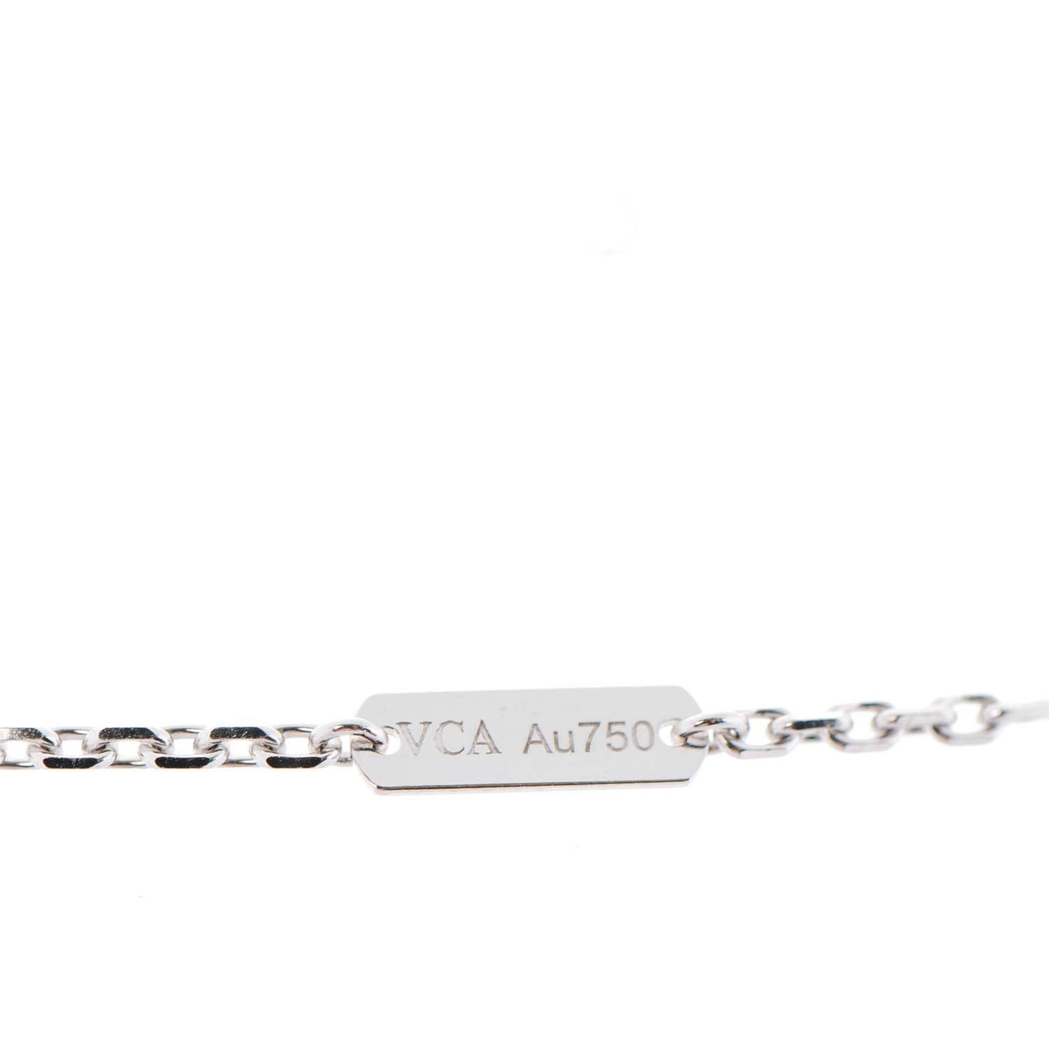 Van Cleef & Arpels 18K White Gold Mother of Pearl Magic Alhambra Pendant Necklace 6 of 7