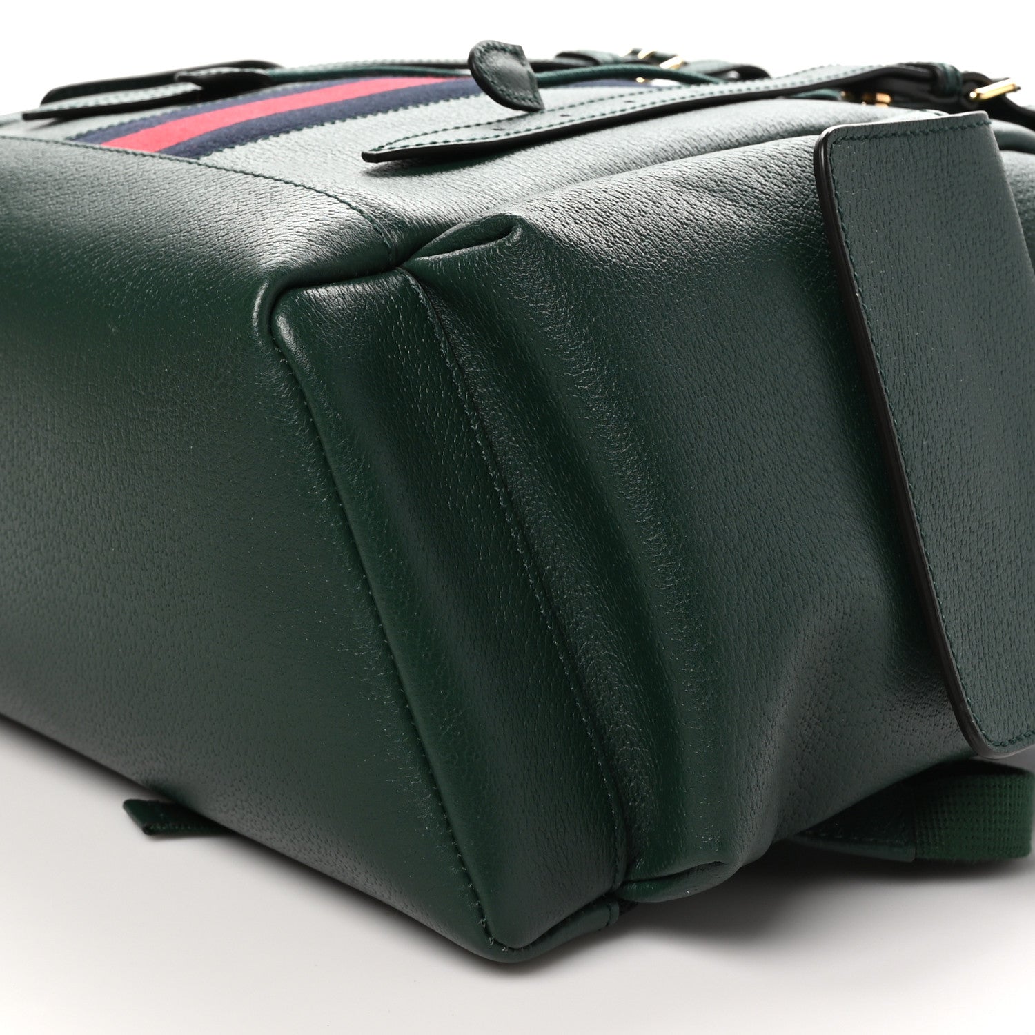 Gucci Grained Calfskin Medium Ophidia Double Buckle Backpack Green 10 of 11