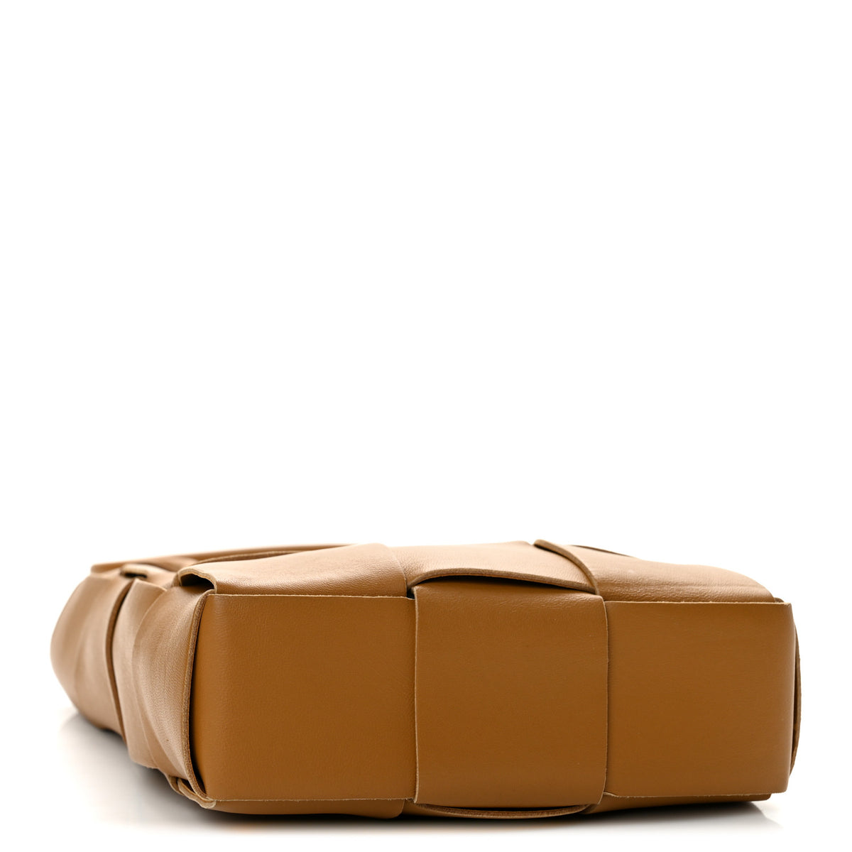 Lambskin Maxi Intrecciato Mini North South Cassette Tote Camel Gold