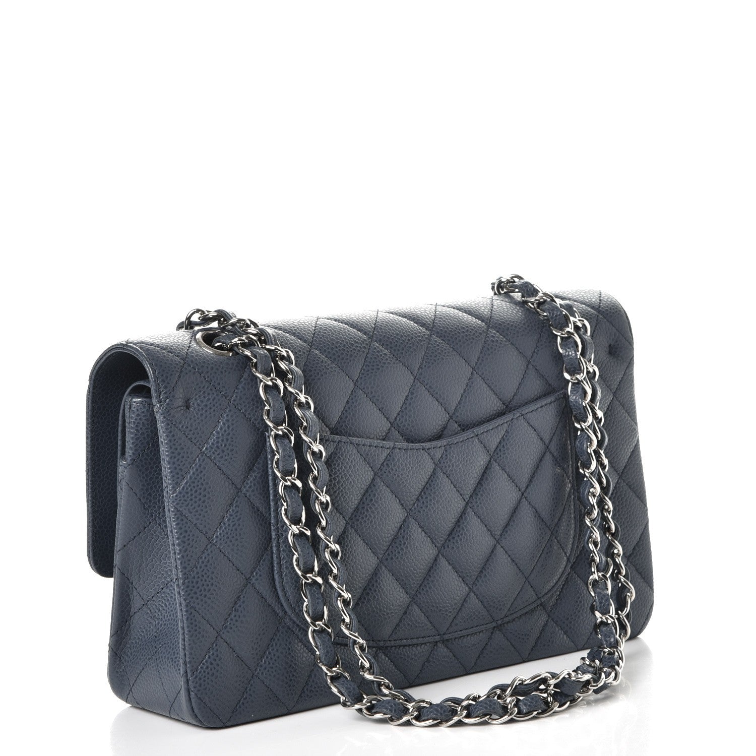 Chanel Caviar Quilted Medium Double Flap Blue 4 of 8