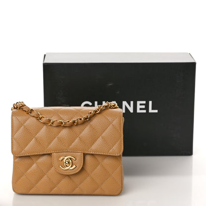 Chanel Caviar Quilted Mini Square Flap Beige 9 of 10